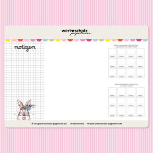 Notizblock A4 quer "Hase"