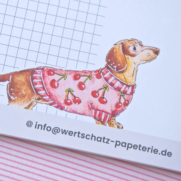 Notizblock A4 quer "Dackel" – Bild 3